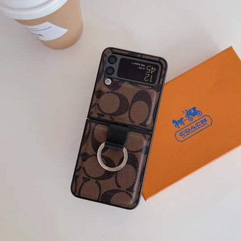 כיסוי עור יוקרתי ואופנתי עם טבעת לגלקסי זי - Coach