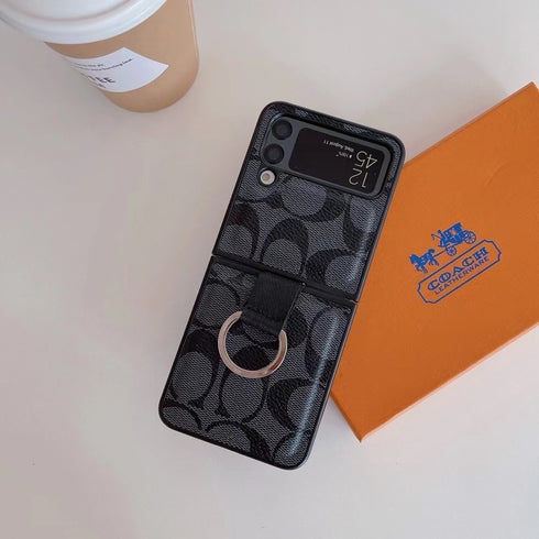 כיסוי עור יוקרתי ואופנתי עם טבעת לגלקסי זי - Coach