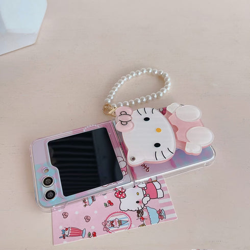 כיסוי ייחודי ואיכותי עם פנינים לגלקסי זי - Hello Kitty