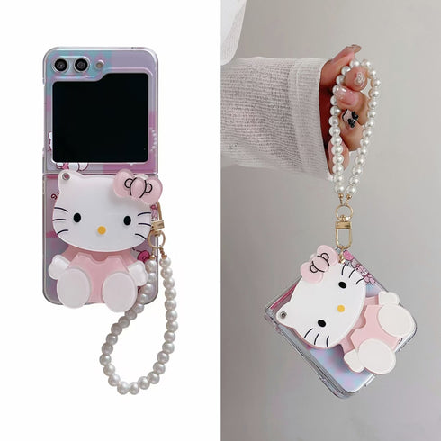 כיסוי ייחודי ואיכותי עם פנינים לגלקסי זי - Hello Kitty