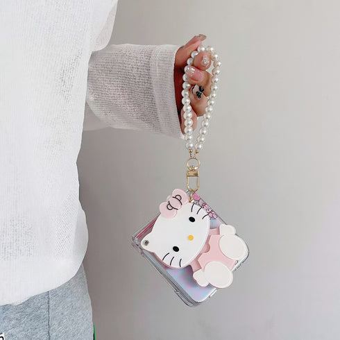 כיסוי ייחודי ואיכותי עם פנינים לגלקסי זי - Hello Kitty