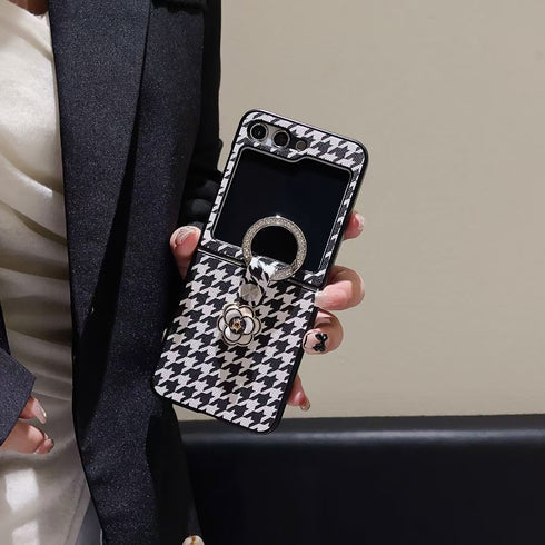 כיסוי עור אלגנטי ואופנתי עם טבעת לגלקסי זי - Flower