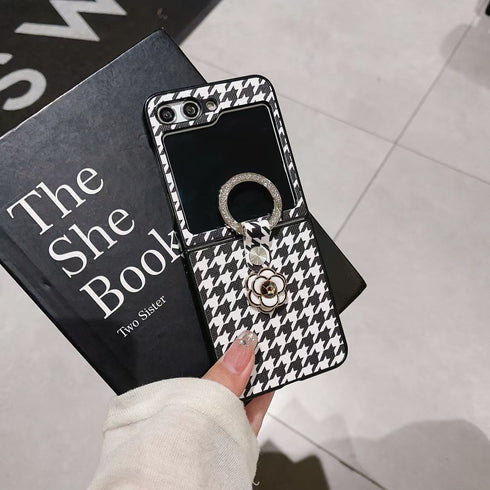 כיסוי עור אלגנטי ואופנתי עם טבעת לגלקסי זי - Flower