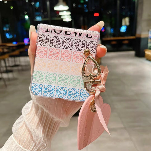 כיסוי עור יוקרתי ואופנתי עם מחזיק מפתחות לב לגלקסי זי - Loewe