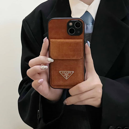 כיסוי ארנק אופנתי יוקרתי איכותי מעוצב לאייפון - PRADA