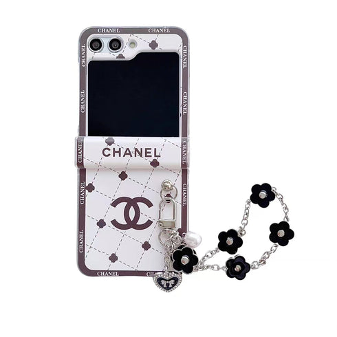 כיסוי עור יוקרתי ואופנתי עם תחרה כסופה לגלקסי זי - Chanel