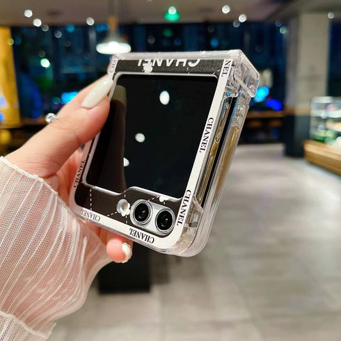 כיסוי עור יוקרתי ואופנתי עם תחרה כסופה לגלקסי זי - Chanel