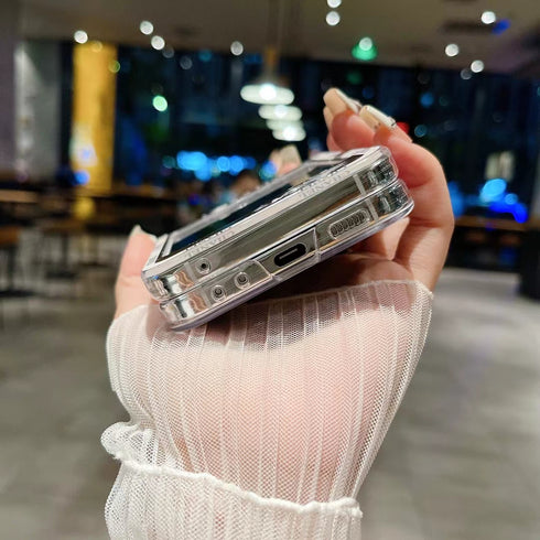 כיסוי עור יוקרתי ואופנתי עם תחרה כסופה לגלקסי זי - Chanel