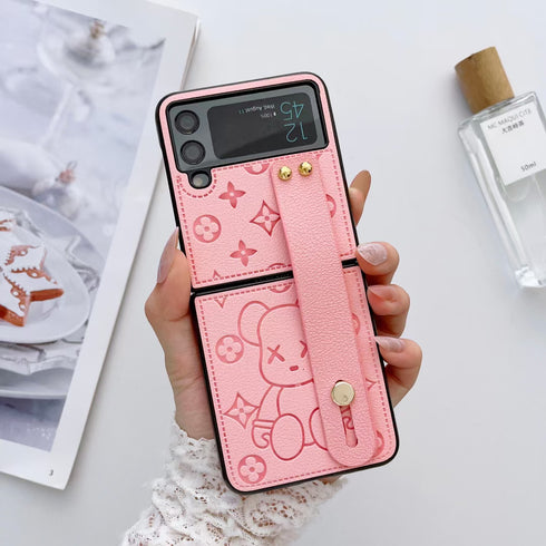 כיסוי עור יוקרתי ואופנתי עם רצועה לגלקסי זי - Kaws