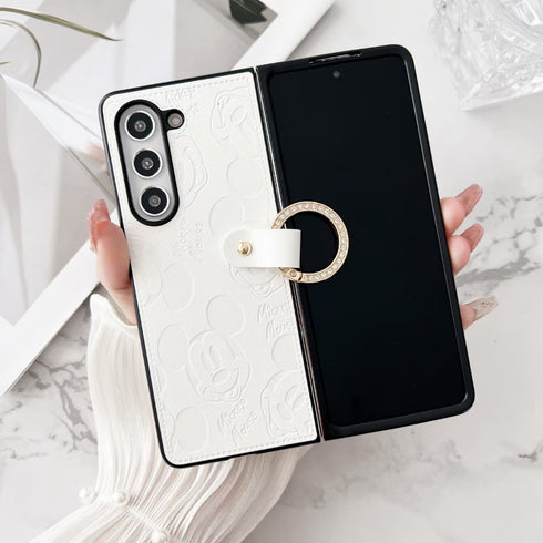 כיסוי עור יוקרתי איכותי ואופנתי עם טבעת לגלקסי זי - Mickey Mouse