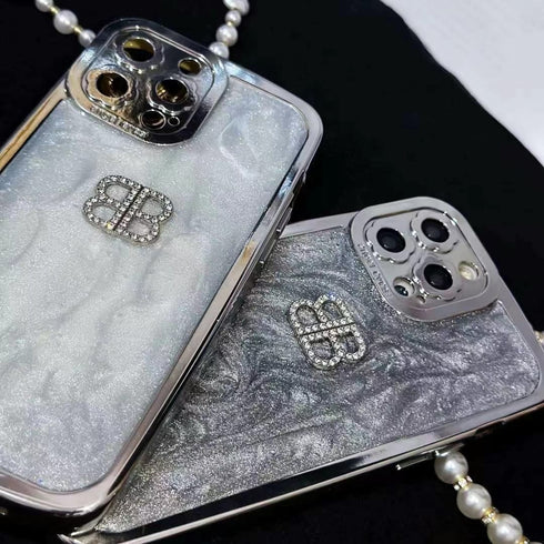 כיסוי דמוי פנינה אלגנטי וזוהר המיועד לאייפון - Balenciaga