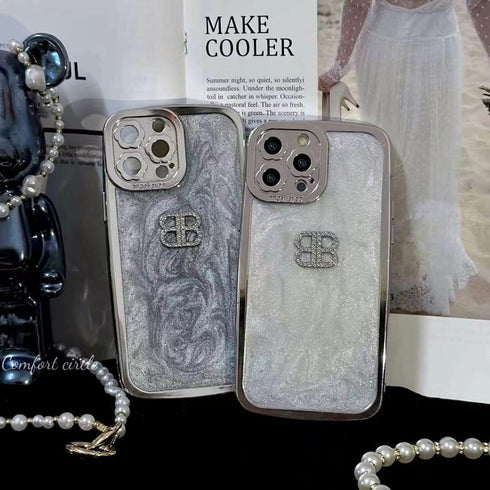 כיסוי דמוי פנינה אלגנטי וזוהר המיועד לאייפון - Balenciaga