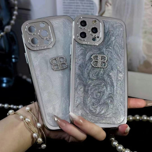 כיסוי דמוי פנינה אלגנטי וזוהר המיועד לאייפון - Balenciaga
