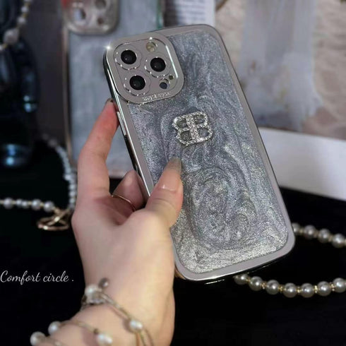 כיסוי דמוי פנינה אלגנטי וזוהר המיועד לאייפון - Balenciaga