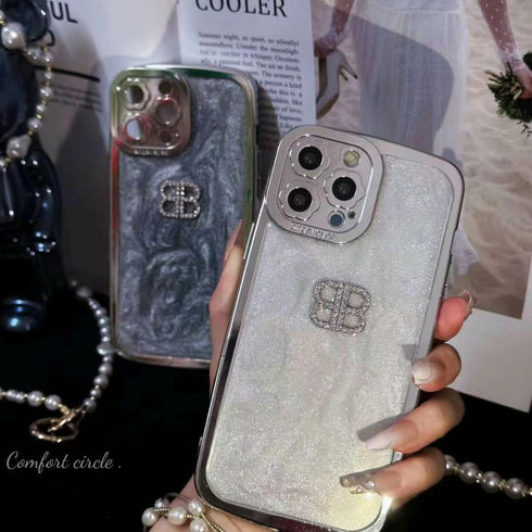 כיסוי דמוי פנינה אלגנטי וזוהר המיועד לאייפון - Balenciaga