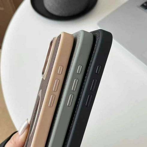 כיסוי פשוט ואיכותי עם טבעת ותחרה שעוצב לאייפון - Leather Clip