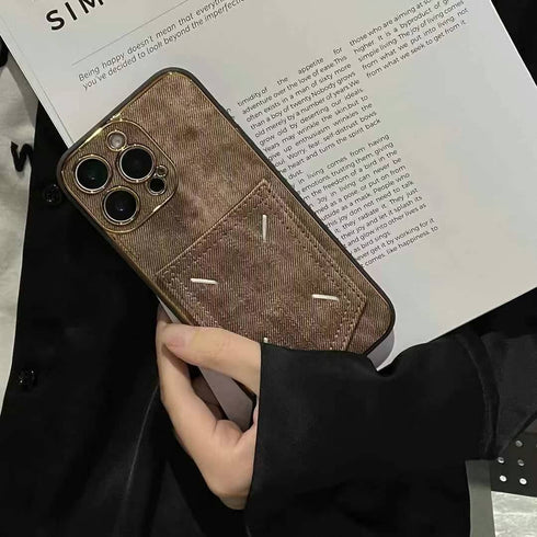 כיסוי פשוט ואיכותי עם ארנק מעוצב לאייפון - Leather Style