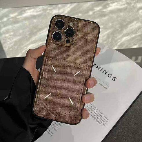 כיסוי פשוט ואיכותי עם ארנק מעוצב לאייפון - Leather Style