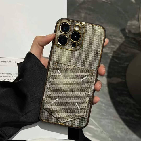 כיסוי פשוט ואיכותי עם ארנק מעוצב לאייפון - Leather Style