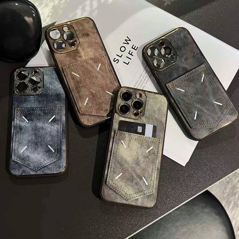 כיסוי פשוט ואיכותי עם ארנק מעוצב לאייפון - Leather Style