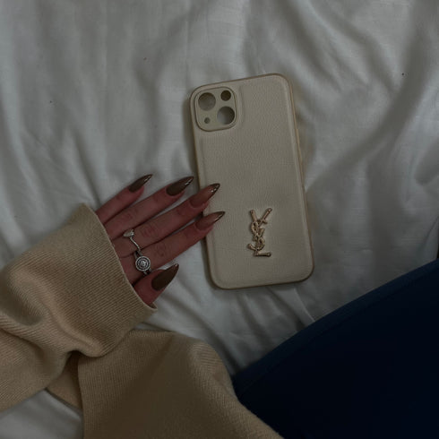 כיסוי אופנתי איכותי מעור מעוצב לאייפון - YSL