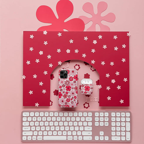 סט תואם מעוצב לאייפון ולאיירפודס - FLOWERS