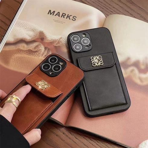 כיסוי ארנק מעור יוקרתי איכותי ואופנתי מעוצב לאייפון - Loewe