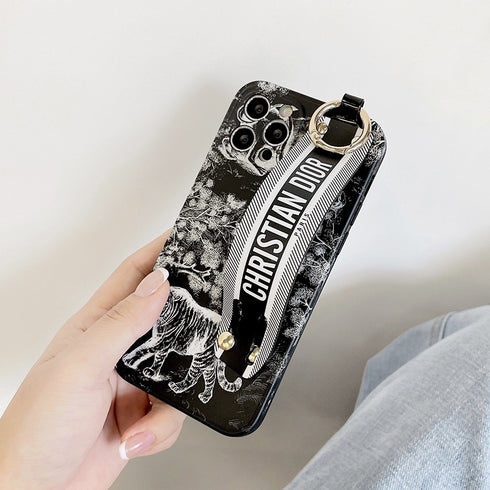 כיסוי איכותי אופנתי ויוקרתי עם רצועה מעוצב לאייפון - Christian Dior