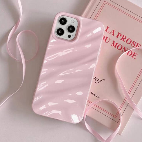 כיסוי ורוד חמוד איכותי ומיוחד מעוצב לאייפון - Pink Waves