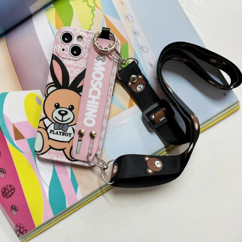 כיסוי רצועה אופנתי ואיכותי מעוצב לאייפון - Moschino