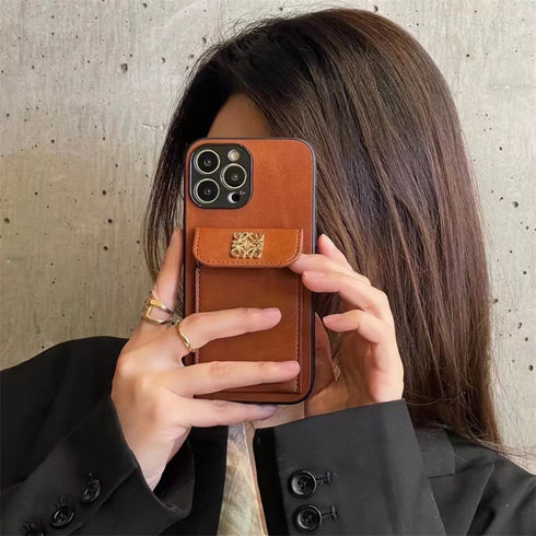 כיסוי ארנק מעור יוקרתי איכותי ואופנתי מעוצב לאייפון - Loewe