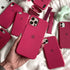 כיסוי סיליקון איכותי לאייפון (אדום ורדים) - iPhone Apple Case Magsafe
