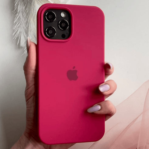 כיסוי סיליקון איכותי לאייפון (אדום ורדים) - iPhone Apple Case Magsafe