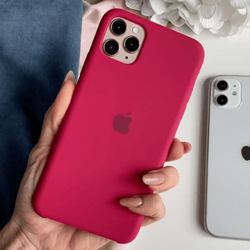 כיסוי סיליקון איכותי לאייפון (אדום ורדים) - iPhone Apple Case Magsafe