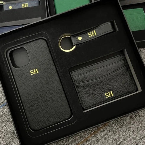 סט בעיצוב אישי יוקרתי ואיכותי לאייפון - Custom Leather Set