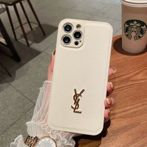 כיסוי אופנתי איכותי מעור מעוצב לאייפון - YSL