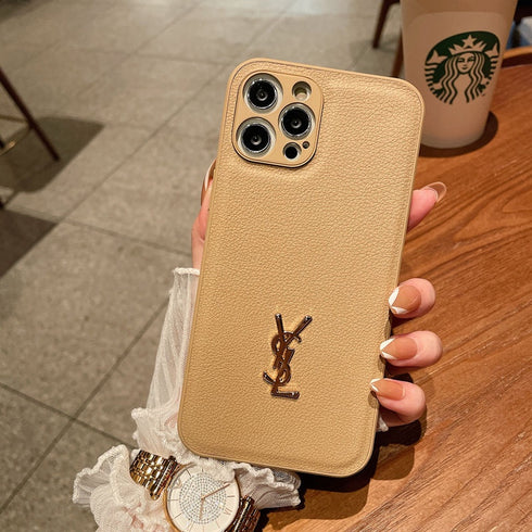 כיסוי אופנתי איכותי מעור מעוצב לאייפון - YSL