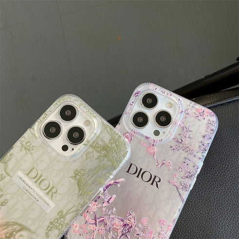 כיסוי יוקרתי אופנתי ופרחוני מעוצב לאייפון - Christian Dior