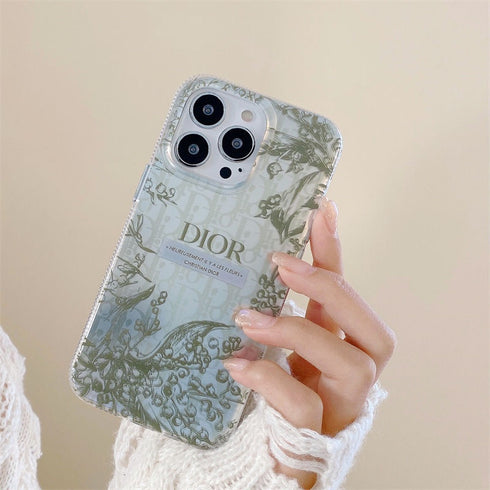 כיסוי יוקרתי אופנתי ופרחוני מעוצב לאייפון - Christian Dior